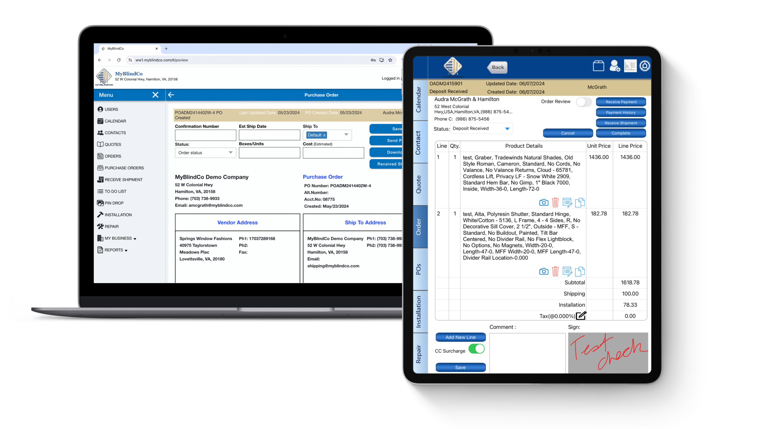 MyBlindCo Window Treatment Software - Ordering